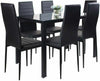 Tablor™ Black Dining Table Set With 6 Chairs - Aroflit