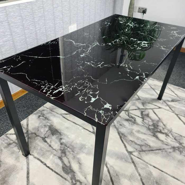 Tablor™ Black Dining Table Set With 6 Chairs - Aroflit