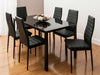 Tablor™ Black Dining Table Set With 6 Chairs - Aroflit
