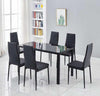 Tablor™ Black Dining Table Set With 6 Chairs - Aroflit