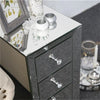 Three - Drawer Silver Mirrored Bedside Table – Elegant and Functional - Aroflit