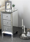 Three - Drawer Silver Mirrored Bedside Table – Elegant and Functional - Aroflit
