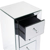 Three - Drawer Silver Mirrored Bedside Table – Elegant and Functional - Aroflit