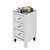 Three - Drawer Silver Mirrored Bedside Table – Elegant and Functional - Aroflit