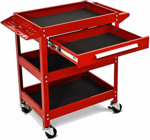 Three Tier Rolling Wheeled Utility Tool Cart Storage - Aroflit