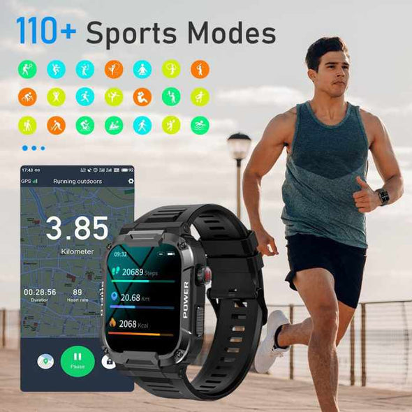 TikTrack™ Outdoor Military Smart Watch Waterproof Fitness Watch - Aroflit