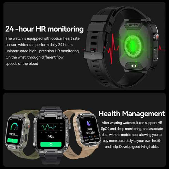 TikTrack™ Outdoor Military Smart Watch Waterproof Fitness Watch - Aroflit
