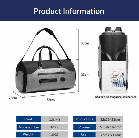 Travel Bag Multifunction Men Suit Storage Large Capacity Gym Bag - Aroflit