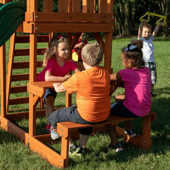 Tucson Cedar Wooden Swing Set – Kids Outdoor Playground with Slide - Aroflit