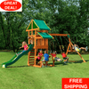 Tucson Cedar Wooden Swing Set – Kids Outdoor Playground with Slide - Aroflit