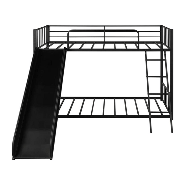 Twin Bunk Loft Bed With Slide And Stairs - Aroflit