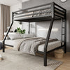 Twin Over Full Metal Bunk Bed with Removable Ladder – Space - Saving Design - Aroflit