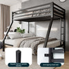 Twin Over Full Metal Bunk Bed with Removable Ladder – Space - Saving Design - Aroflit