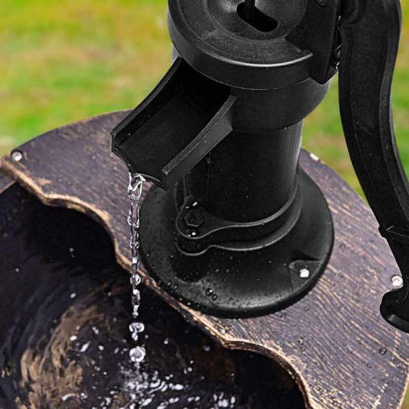 Two - Tier Barrel Water Fountain Garden Pump Cascade - Aroflit