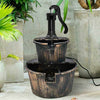 Two - Tier Barrel Water Fountain Garden Pump Cascade - Aroflit