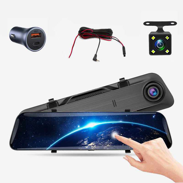Universal 12″ 4K Mirror Dash Cam for Cars – Rearview Driving Recorder - Aroflit
