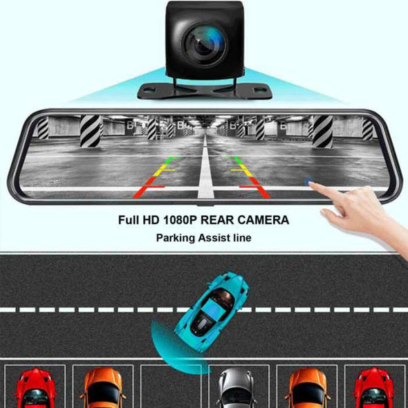 Universal 12″ 4K Mirror Dash Cam for Cars – Rearview Driving Recorder - Aroflit
