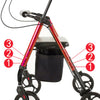 Upgraded Senior Upright Walker with Adjustable Seat, Armrests & Brakes - Aroflit