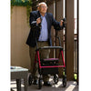 Upgraded Senior Upright Walker with Adjustable Seat, Armrests & Brakes - Aroflit