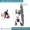 Upgraded Senior Upright Walker with Adjustable Seat, Armrests & Brakes - Aroflit