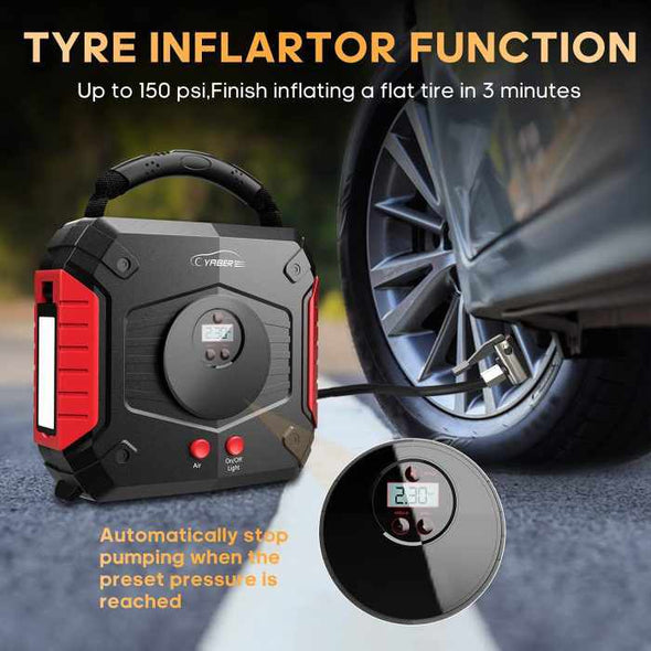 UpJump™ 4 - In - 1 Auto Starter 3000A Jump Starter Air Compressor Tyre pump - Aroflit