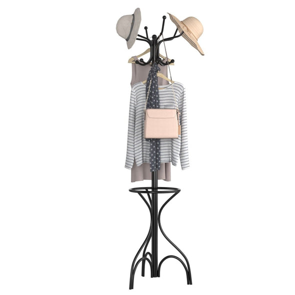 Vintage Freestanding Metal Coat Rack, Elegant Entryway Organizer - Aroflit