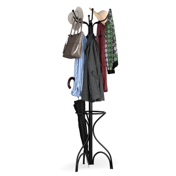 Vintage Freestanding Metal Coat Rack, Elegant Entryway Organizer - Aroflit