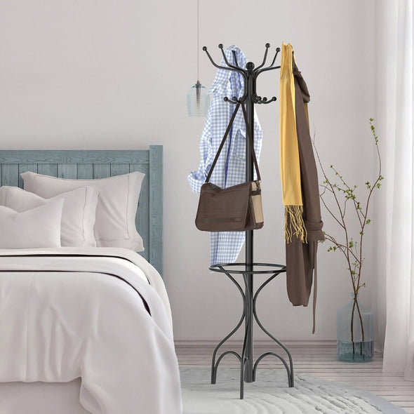Vintage Freestanding Metal Coat Rack, Elegant Entryway Organizer - Aroflit