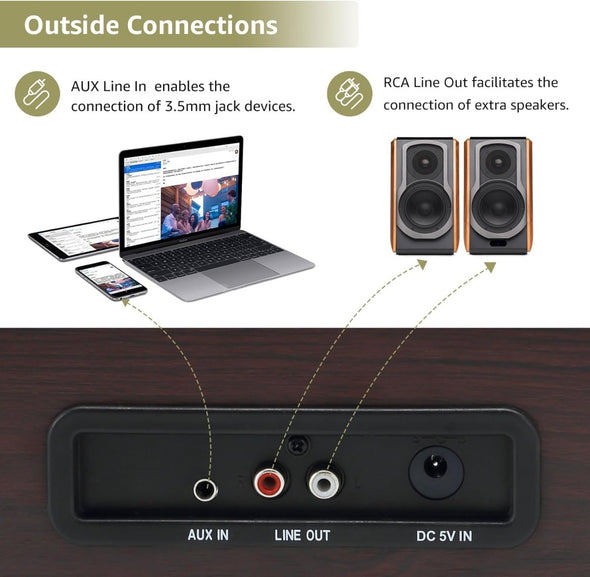 Vintage Suitcase Vinyl Turntable with Bluetooth & Digital Conversion - Aroflit
