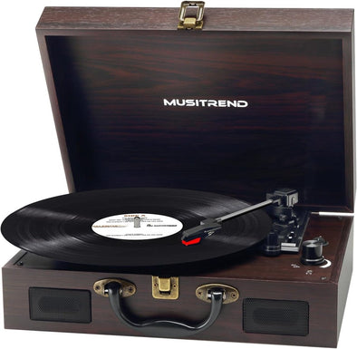 Vintage Suitcase Vinyl Turntable with Bluetooth & Digital Conversion - Aroflit