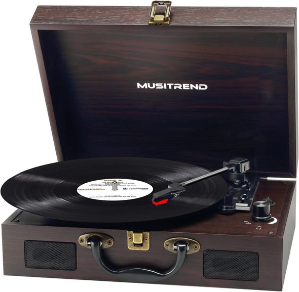 Vintage Suitcase Vinyl Turntable with Bluetooth & Digital Conversion - Aroflit