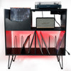 Vinyl Record Player Stand with Storage, Built - In Power Station - Aroflit