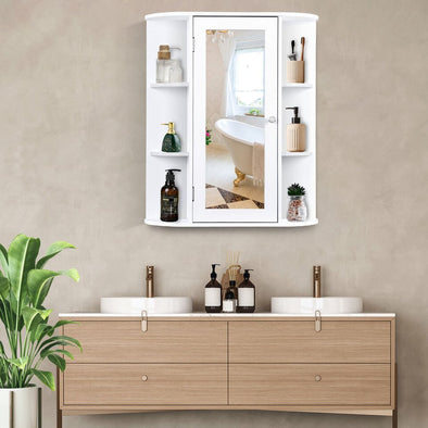 Wall Mounted Bathroom Cabinet with Mirror, Stylish Storage & Modern - Aroflit