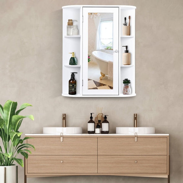 Wall Mounted Bathroom Cabinet with Mirror, Stylish Storage & Modern - Aroflit