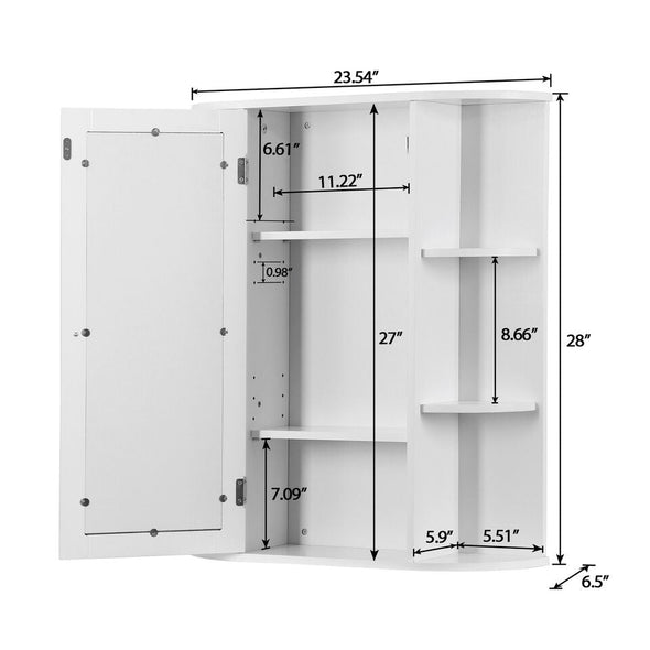 Wall Mounted Bathroom Cabinet with Mirror, Stylish Storage & Modern - Aroflit