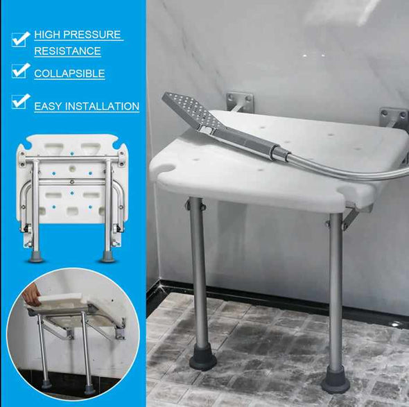 Wall Mounted Folding Shower Chair Bench Seat - Aroflit