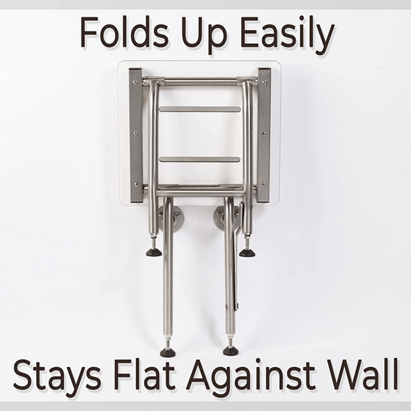 Wall Mounted Folding Shower Chair Bench Seat - Aroflit