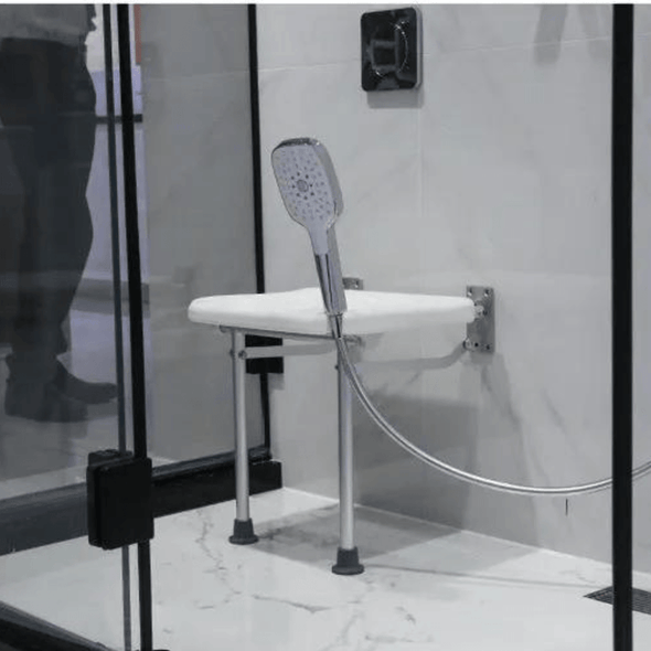 Wall Mounted Folding Shower Chair Bench Seat - Aroflit