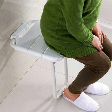 Wall Mounted Folding Shower Chair Bench Seat - Aroflit