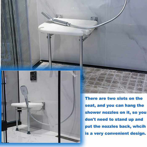 Wall Mounted Folding Shower Chair Bench Seat - Aroflit