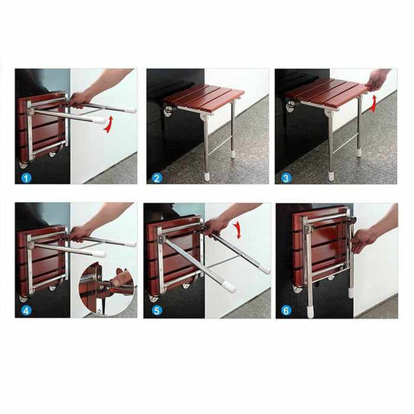 Wall Mounted Folding Shower Chair Bench Seat - Aroflit