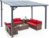 Wall - Mounted Metal Pergola Gazebo – Durable Hard Top Outdoor Shelter - Aroflit