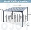 Wall - Mounted Metal Pergola Gazebo – Durable Hard Top Outdoor Shelter - Aroflit