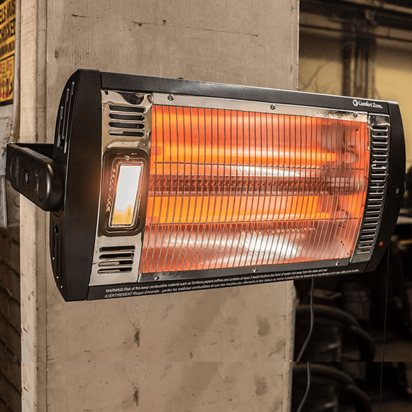 Wall - Mounted Outdoor Electric Infrared Patio Heater, 1500W Radiant - Aroflit