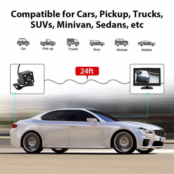 Waterproof 5″ HD Car Screen with Reversing Camera - Aroflit