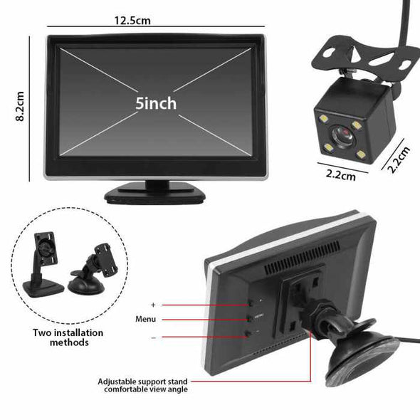Waterproof 5″ HD Car Screen with Reversing Camera - Aroflit