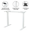 White FlexiDesk Electric Standing Desk Adjustable Height w/ Memory Control - Aroflit