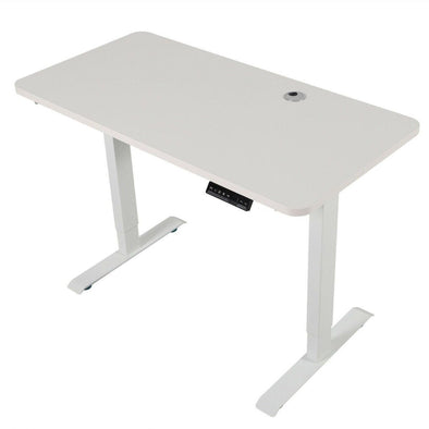 White FlexiDesk Electric Standing Desk Adjustable Height w/ Memory Control - Aroflit