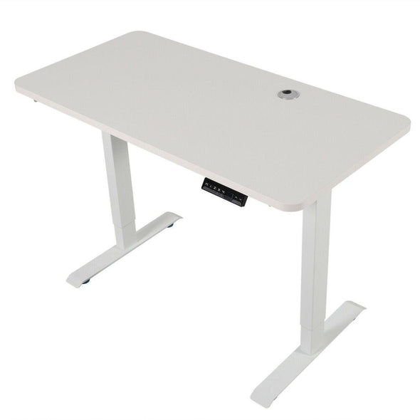 White FlexiDesk Electric Standing Desk Adjustable Height w/ Memory Control - Aroflit