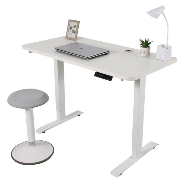 White FlexiDesk Electric Standing Desk Adjustable Height w/ Memory Control - Aroflit